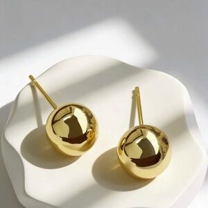 Classic Gold Sphere Stud Earrings for Women